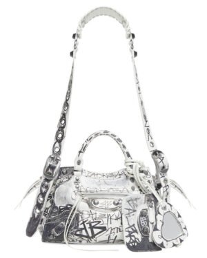 Balenciaga Neo Cagole XS Handbag Graffiti White