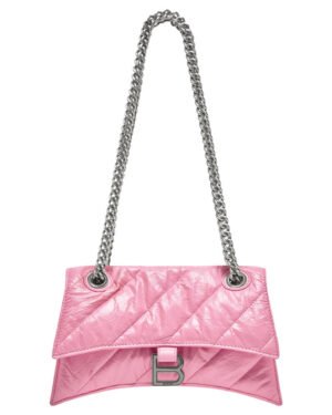 Balenciaga Crush Small Chain Bag Quilted Pink