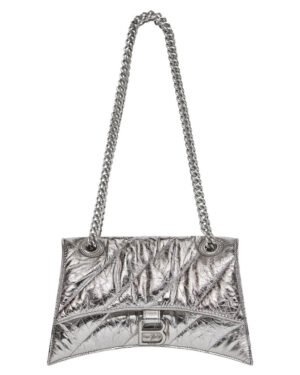 Balenciaga Crush Small Chain Bag Quilted Silver Gray