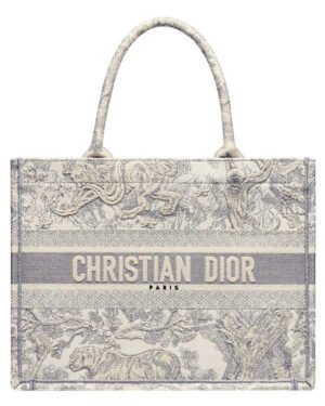 Christian Dior Small Jui Print Book Tote Bag Gray