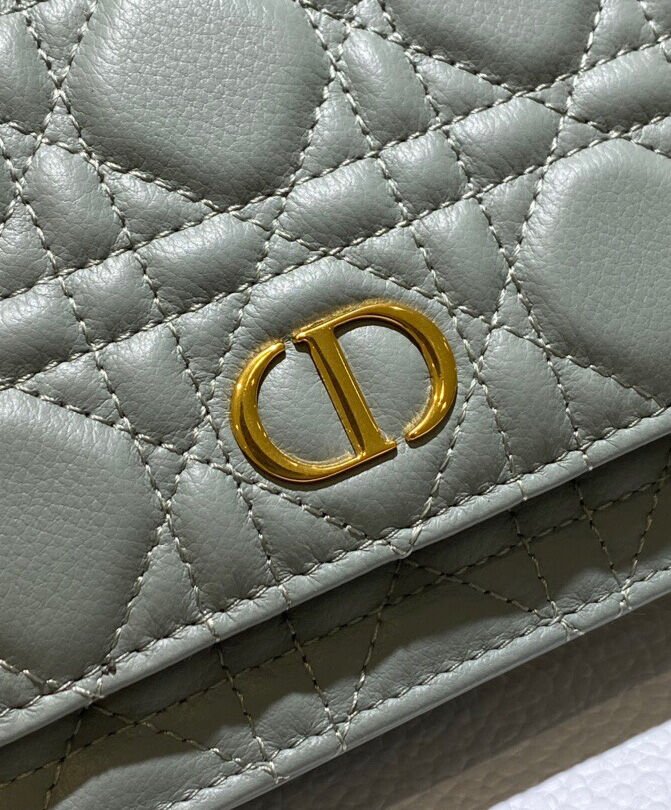 Christian Dior Caro Belt Pouch With Chain Gray - Image 6