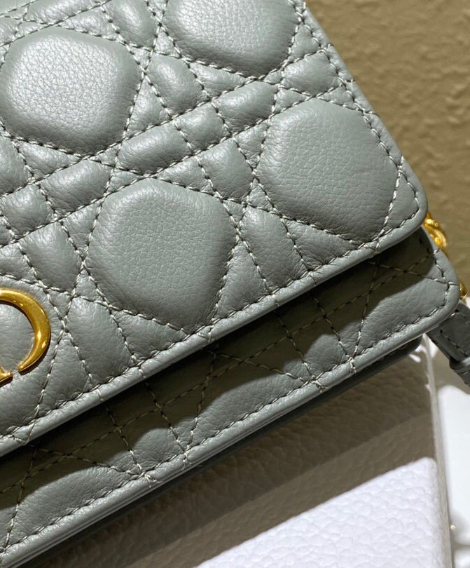 Christian Dior Caro Belt Pouch With Chain Gray - Image 7