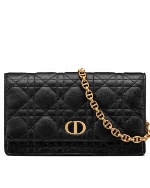 Christian Dior Caro Belt Pouch With Chain Black