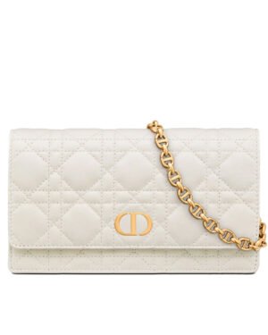 Christian Dior Caro Belt Pouch With Chain Cream