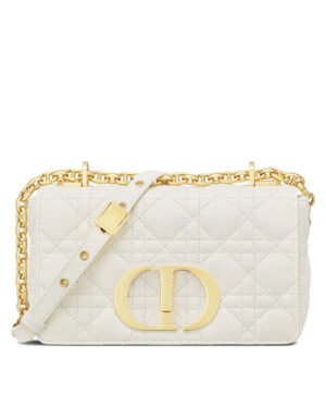 Christian Dior Small Dior Caro Bag White