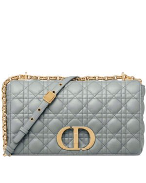 Christian Dior Large Dior Caro Bag Gray