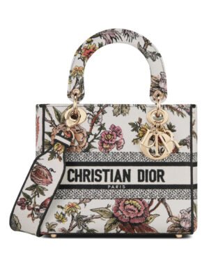 Christian Dior Medium Lady D-Lite Bag Cream