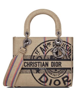 Christian Dior Medium Lady d-Lite Bag Apricot