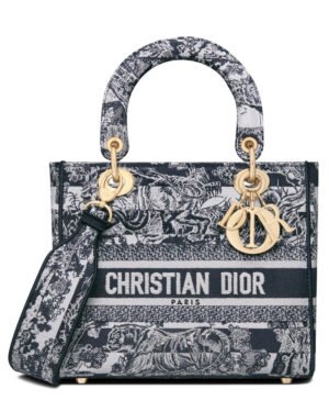 Christian Dior Medium Lady D-Lite Bag Dark Blue