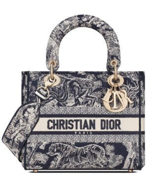 Christian Dior Medium Lady D-Lite Bag Dark Blue