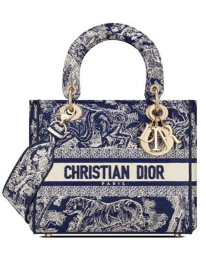 Christian Dior Medium Lady D-Lite Bag Dark Blue