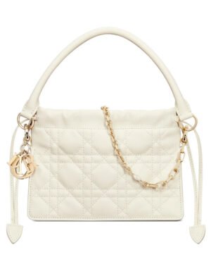 Dior Lady Dior Top Handle Drawstring Mini Bag S0981 Cream