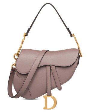 Christian Dior Saddle Bag With Strap Dark Coffee