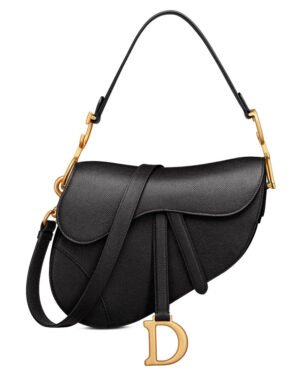 Christian Dior Saddle Bag With Strap Black