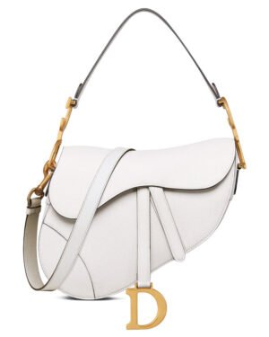 Christian Dior Saddle Bag With Strap White