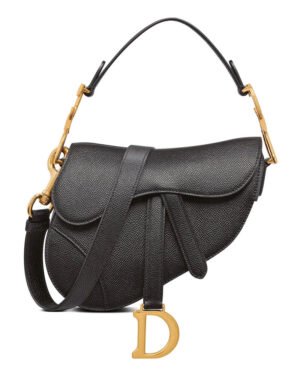 Christian Dior Mini Saddle Bag With Strap Black