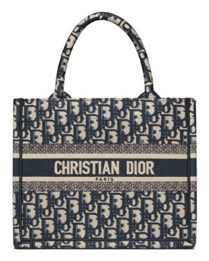 Christian Dior Small Dior Book Tote Dark Blue