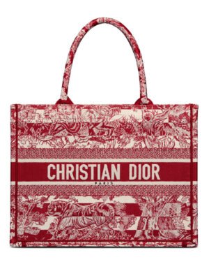 Christian Dior Medium Book Tote Red