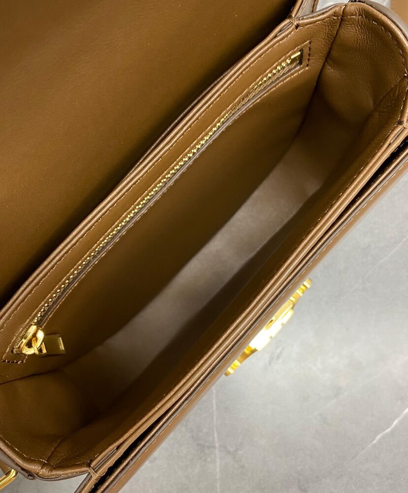 Celine Teen Besace Triomphe In Shiny Calfskin Coffee - Image 10