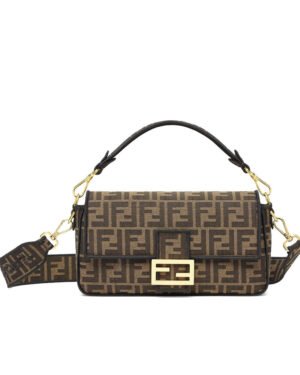 Fendi Baguette Fabric Bag 8BR600 Coffee