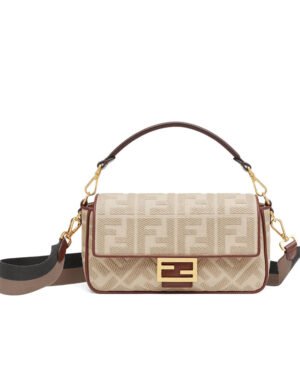 Fendi Beige FF Canvas Bag Cream