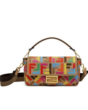 Fendi Baguette Multicolor FF Canvas Bag Polychrome