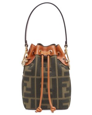 Fendi Mon Tresor Canvas Mini Bag 8BS010 Coffee