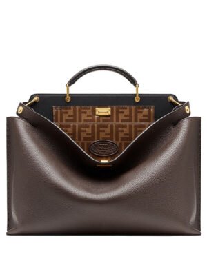 Fendi Peekaboo Iconic Essential Calf Leather Bag 7VA476 Dark Coffee