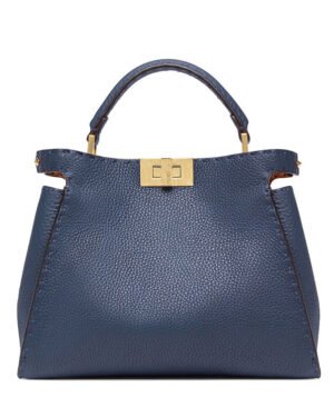 Fendi Peekaboo Iconic Essentially Leather Bag Dark Blue