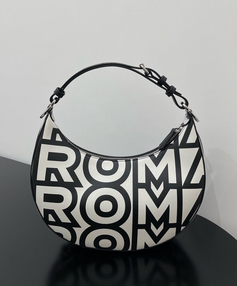 Fendi Fendigraphy Small Two-tone printed leather Fendi Roma Capsule Bag 8BR798 Black - Image 2