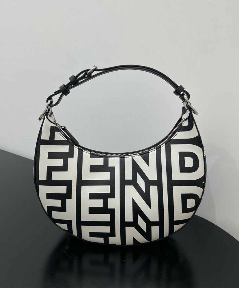 Fendi Fendigraphy Small Two-tone printed leather Fendi Roma Capsule Bag 8BR798 Black - Image 3