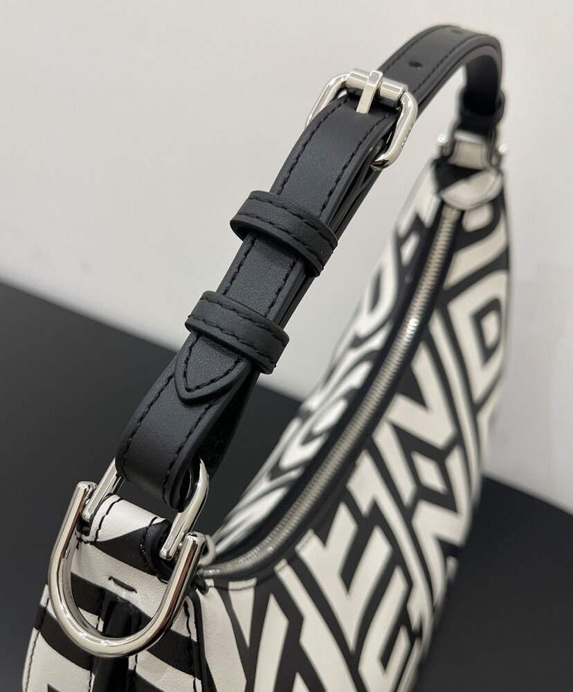Fendi Fendigraphy Small Two-tone printed leather Fendi Roma Capsule Bag 8BR798 Black - Image 7
