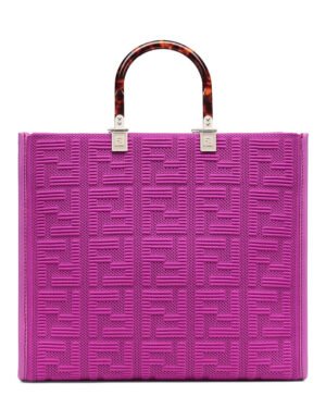 Fendi Sunshine Medium FF Fabric Shopper Peachblow