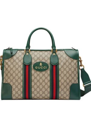 Gucci Soft GG Supreme Duffle Bag With Web 459311 Green