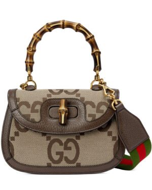 Gucci Small Jumbo GG Bag With Bamboo 675797 Dark Coffee