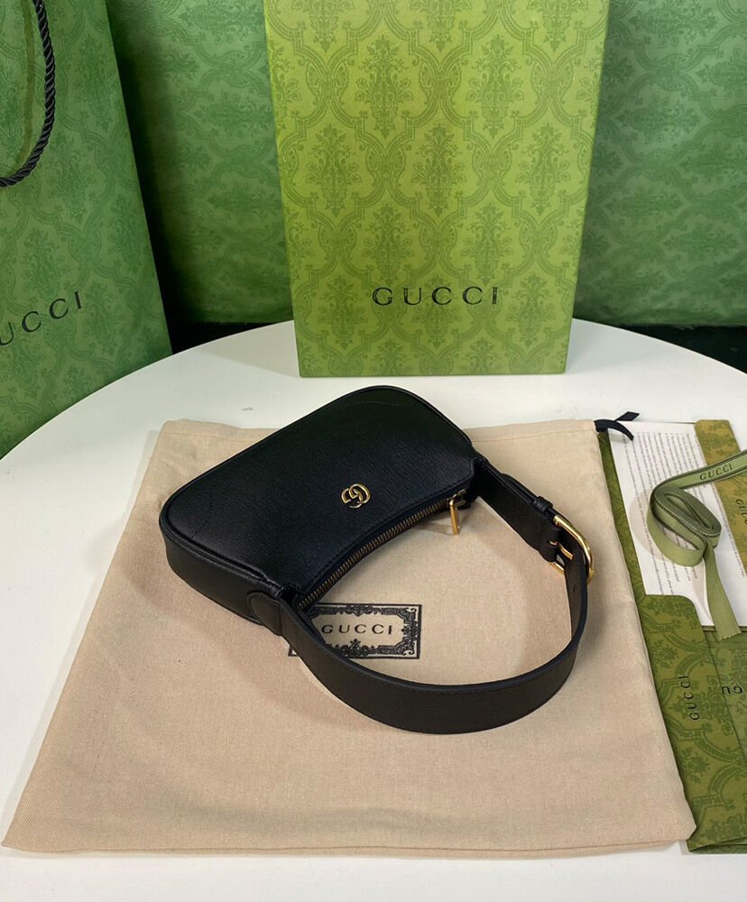 Gucci Aphrodite Shoulder Bag With Double G 739076 Black - Image 4