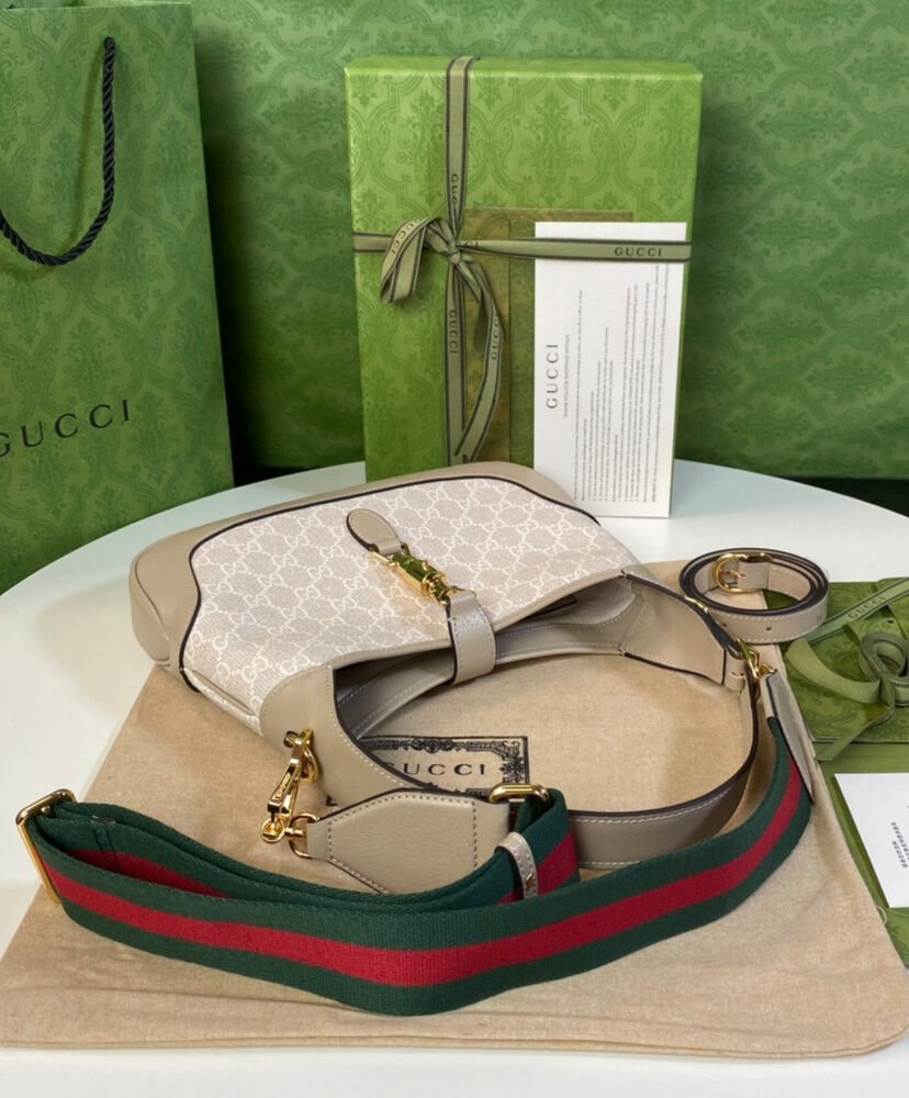 Gucci Jackie 1961 Small GG Shoulder Bag Cream - Image 4