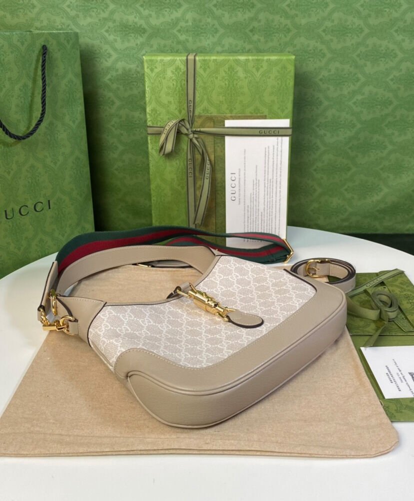 Gucci Jackie 1961 Small GG Shoulder Bag Cream - Image 7