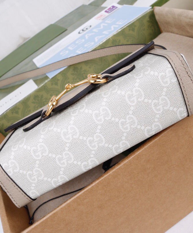 Gucci Horsebit 1955 Mini Bag 699296 Cream - Image 6