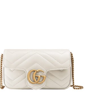 Gucci GG Marmont matelasse leather super mini bag 476433 Cream