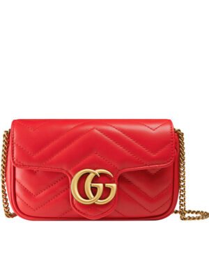 Gucci GG Marmont matelasse leather super mini bag 476433 Red