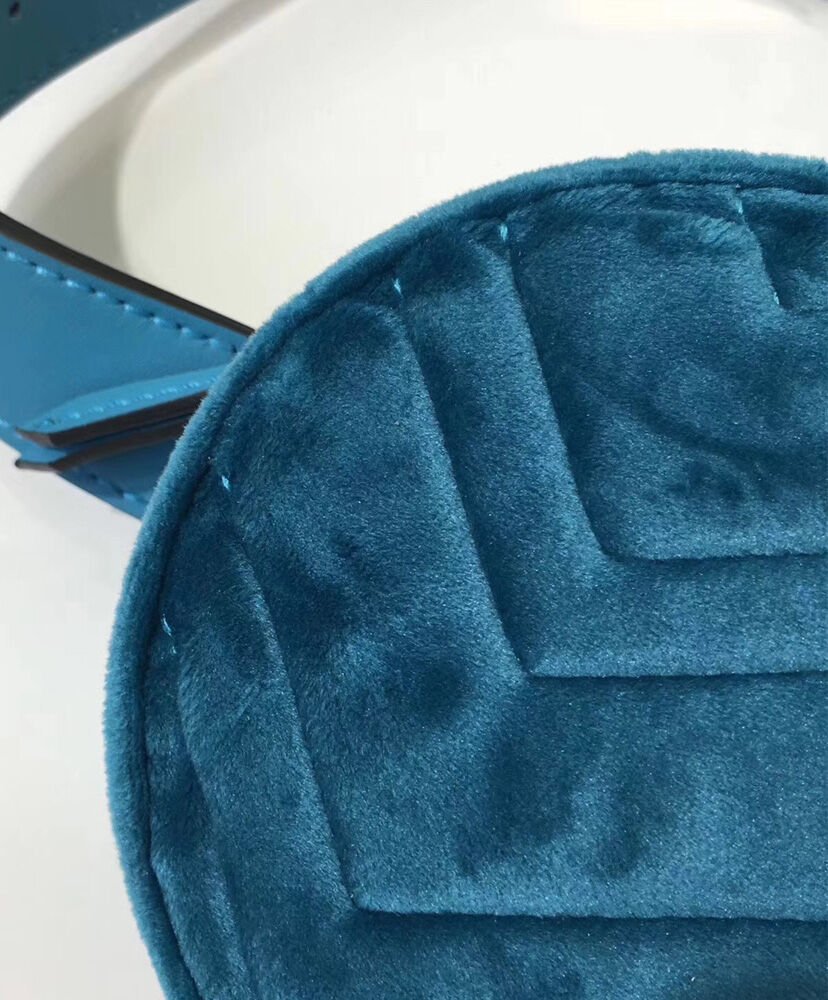 Gucci GG Marmont matelasse velvet belt bag 476434 Blue - Image 5