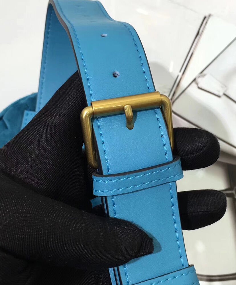 Gucci GG Marmont matelasse velvet belt bag 476434 Blue - Image 6