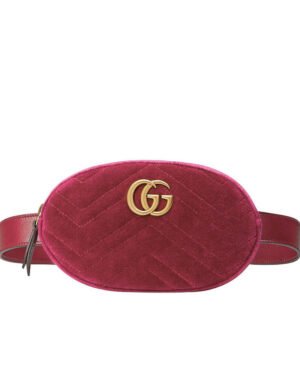 Gucci GG Marmont matelasse velvet belt bag 476434 Mauve