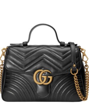 Gucci GG Marmont small top handle bag 498110 Black
