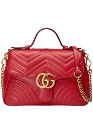Gucci GG Marmont small top handle bag 498110 Red