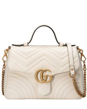Gucci GG Marmont small top handle bag 498110 White