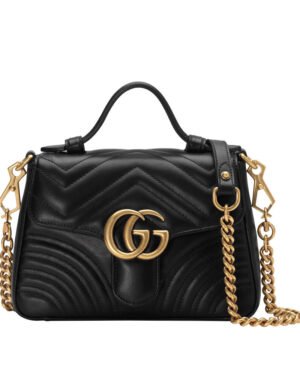 Gucci GG Marmont mini top handle bag 547260 Black