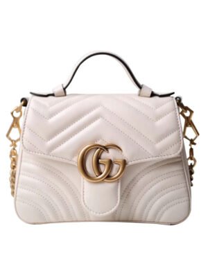 Gucci GG Marmont mini top handle bag 547260 White