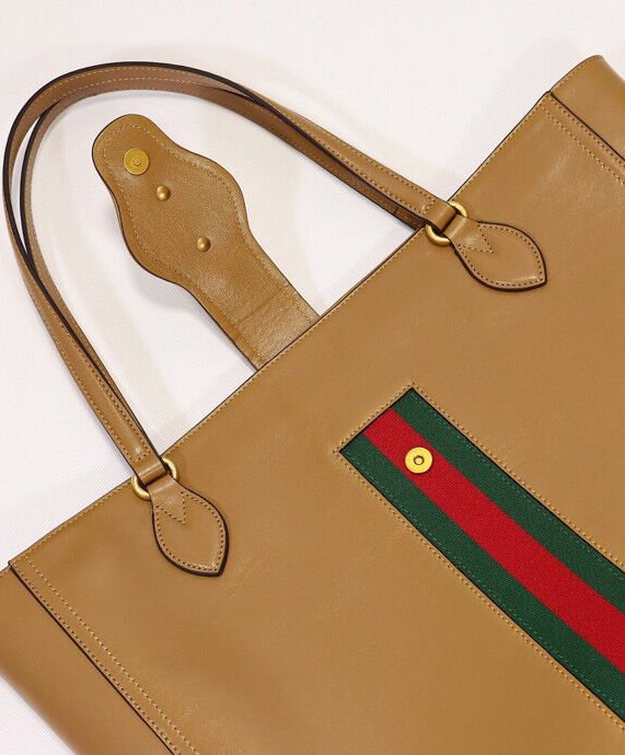 Gucci Medium tote bag with Double G and Web 649577 Coffee - Image 7
